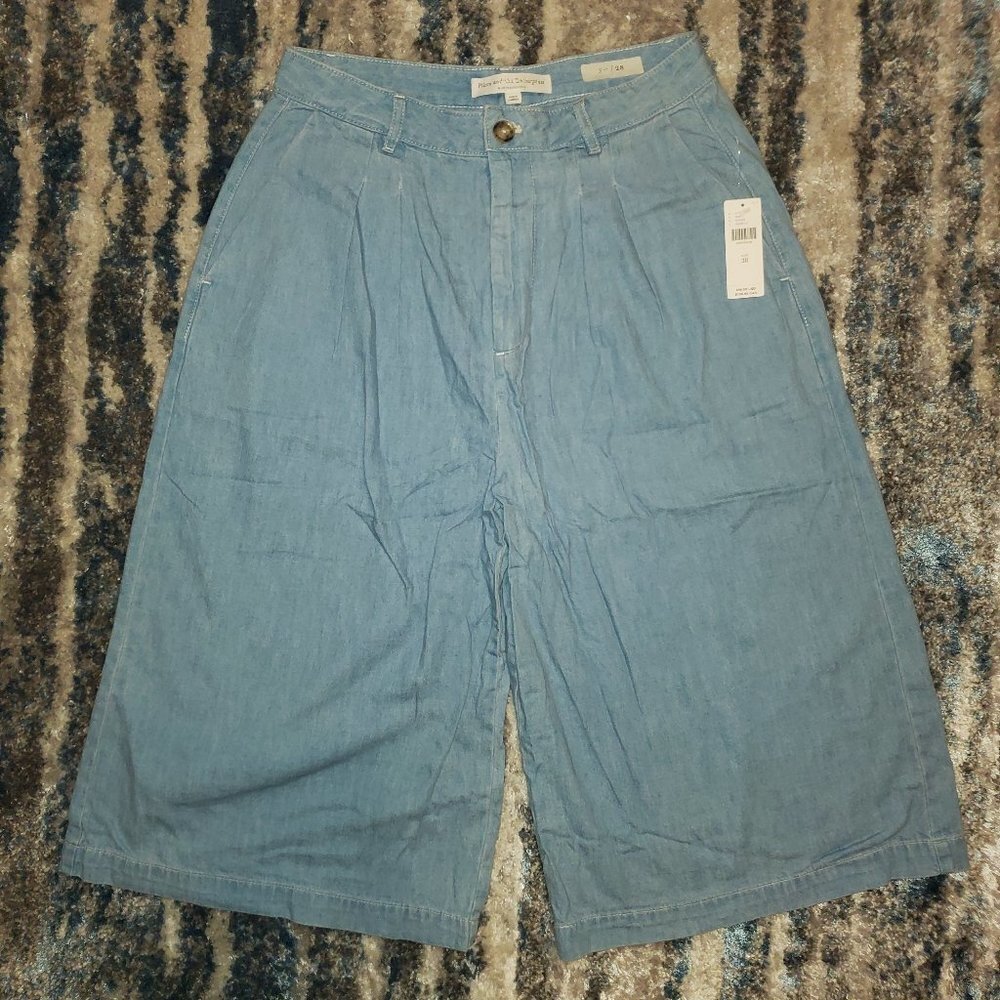 New Anthropologie Pilcro and the Letterpress Mina Chambray Culottes Size 28 - Picture 12 of 12